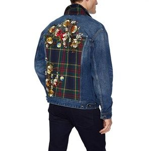guess embroidered denim jacket